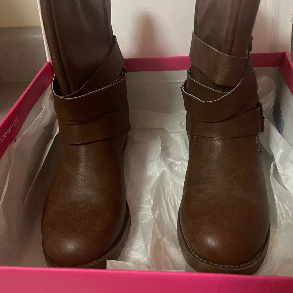 JustFab Brown Combat Boots